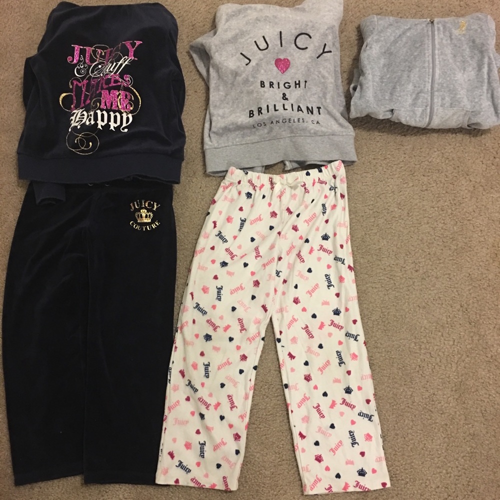 LOT OF JUICY COUTURE SWEAT OUTFITS & PJ BOTTOMS
